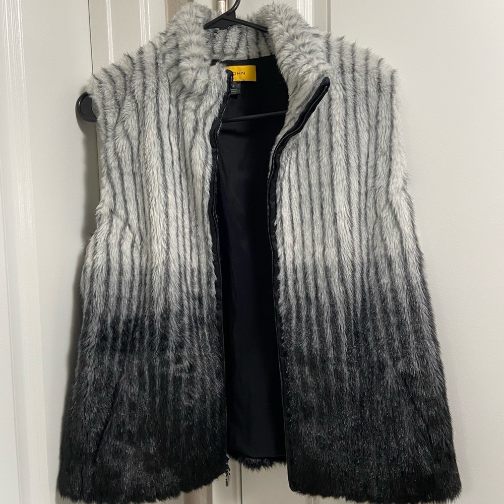 St. John faux fur vest